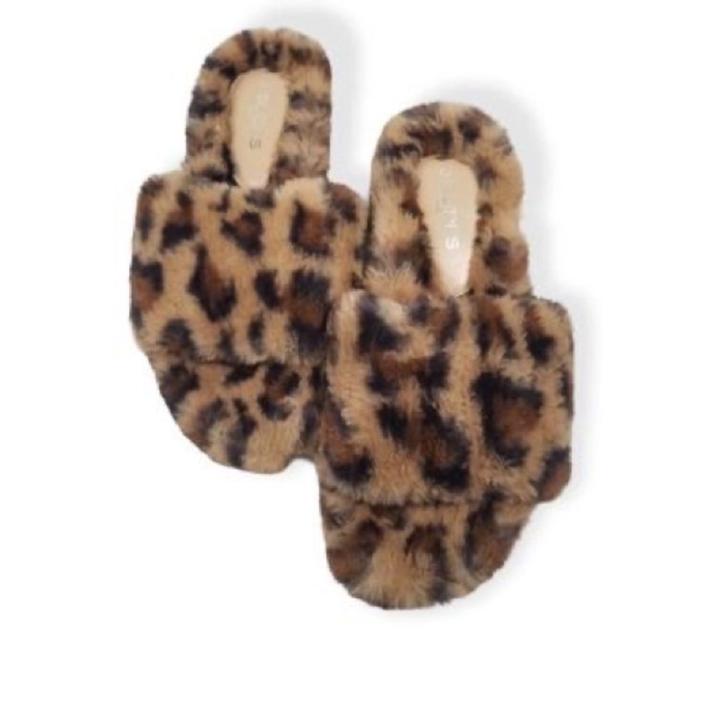 J/Slides Women's Brown Lovlie Slipper Leopard Faux Fur
Size 10 NEW
